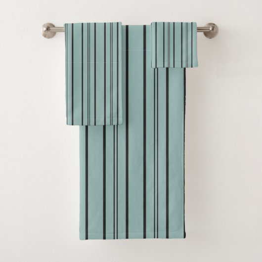 blauwe en zwarte strepen bad handdoek (Insitu)