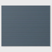 Blauwe en zwarte strepen cadeaupapier (Vlak)