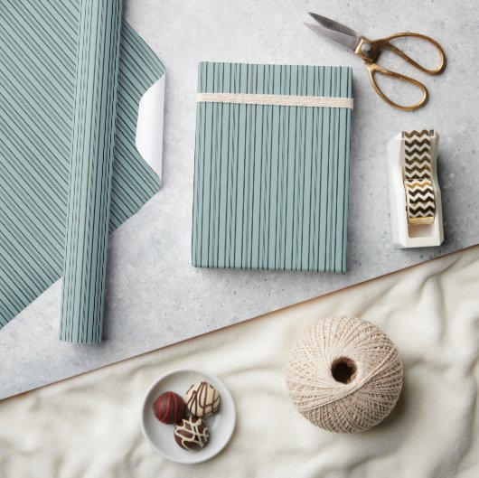 blauwe en zwarte strepen cadeaupapier (Crafts)