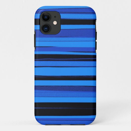 Blauwe en zwarte strepen grafische kunst Case-Mate iPhone case (Achterkant)