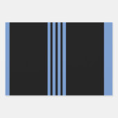 Blauwe en zwarte strepen inpakpapier vel (Voorkant 2)