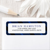 Blauwe en zwarte strepen | Retouradres Etiket (Insitu)