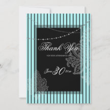 Blauwe en zwarte strepen Uitnodiging