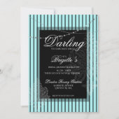 Blauwe en zwarte strepen Uitnodiging (Voorkant)