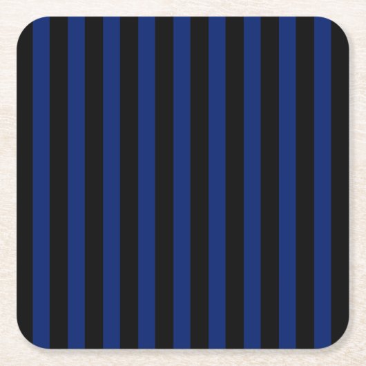 Blauwe en zwarte strepen van snoep kartonnen onderzetters (Voorkant)