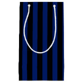 Blauwe en zwarte strepen van snoep klein cadeauzakje (Voorkant)