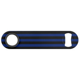 Blauwe en zwarte strepen van snoep speed flessenopener