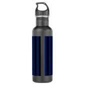 Blauwe en zwarte strepen van snoep waterfles  (Achterkant)