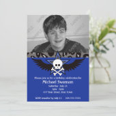 Blauwe en zwarte Teen Birthday Kaart (Staand voorkant)