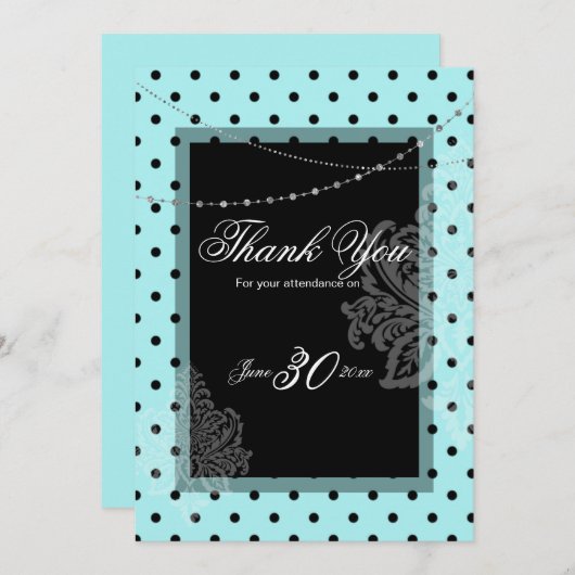 Blauwe en zwarte uitnodiging (Voorkant / Achterkant)