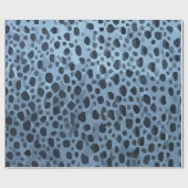 Blauwe en zwarte vis print cadeaupapier (Vlak)