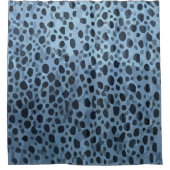 Blauwe en zwarte vis print douchegordijn (Voorkant)