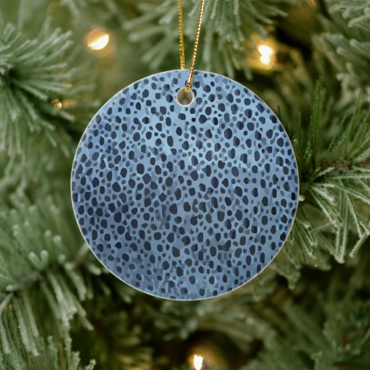Blauwe en zwarte vis print keramisch ornament (Boom)