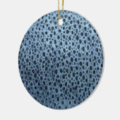 Blauwe en zwarte vis print keramisch ornament (Links)