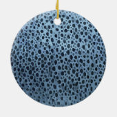 Blauwe en zwarte vis print keramisch ornament (Achterkant)