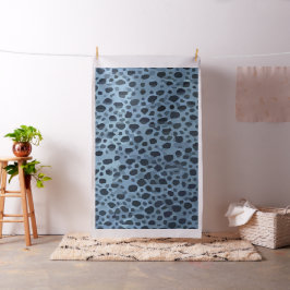 Blauwe en zwarte vis print stof