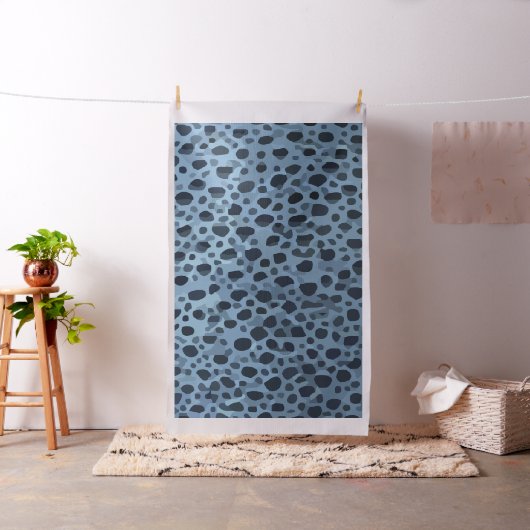Blauwe en zwarte vis print stof (Voorbeeld)