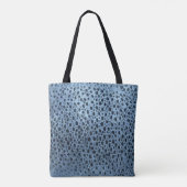 Blauwe en zwarte vis print tote bag (Achterkant)