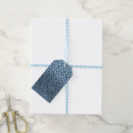 Blauwe en Zwarte Visprint Cadeaulabel