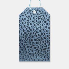 Blauwe en Zwarte Visprint  Cadeaulabel