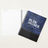 Blauwe en zwarte vlekken patroon gepersonaliseerd planner (Display)