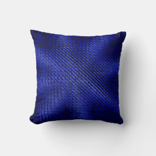Blauwe en zwarte vlektextiel kussen