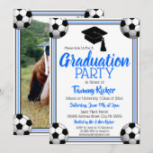 Blauwe en zwarte voetbalwedstrijd kaart (Voorkant / Achterkant)