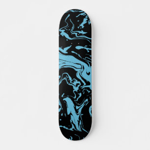 Blauwe en zwarte wervelingen abstracte vloeibare v persoonlijk skateboard