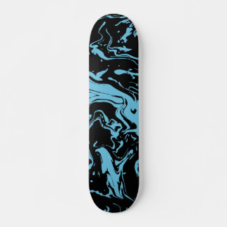 Blauwe en zwarte wervelingen abstracte vloeibare v persoonlijk skateboard