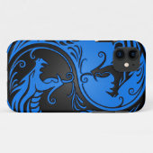 Blauwe en Zwarte Yin Yang Draken Case-Mate iPhone Case (Achterkant (horizontaal))