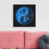 Blauwe en zwarte Yin Yang Rozen Canvas Afdruk (Insitu (Woonkamer))