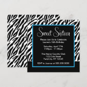 Blauwe en zwarte zebra afdrukken kaart (Voorkant / Achterkant)