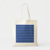 Blauwe en zwarte zigzag Stripes. Tote Bag (Voorkant)