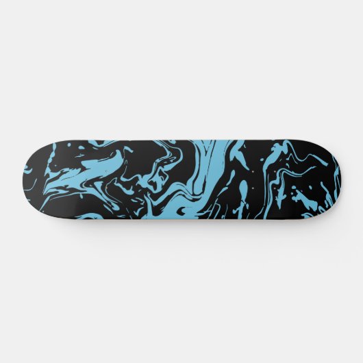 Blauwe en zwarte zwenken abstracte vloeistofverf persoonlijk skateboard (Horizontaal)