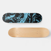 Blauwe en zwarte zwenken abstracte vloeistofverf persoonlijk skateboard (Horizontaal)