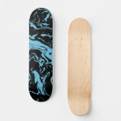 Blauwe en zwarte zwenken abstracte vloeistofverf persoonlijk skateboard (Voorkant)
