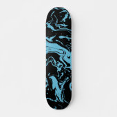 Blauwe en zwarte zwenken abstracte vloeistofverf persoonlijk skateboard (Voorkant)