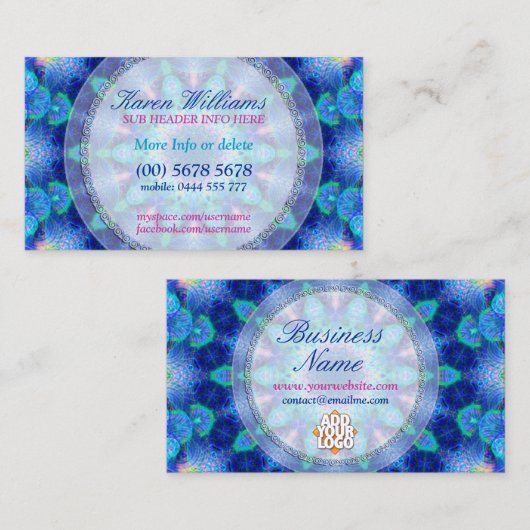 Blauwe energie New age Holistisch Visitekaartje (Voorkant / Achterkant)