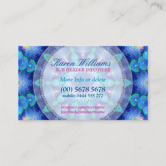 Blauwe energie New age Holistisch Visitekaartje (Voorkant)