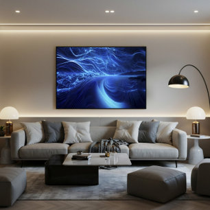 Blauwe Energie Stroom Canvas Afdruk