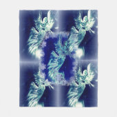 Blauwe engel deken, comfortabele versie II Fleece Deken (Voorkant)