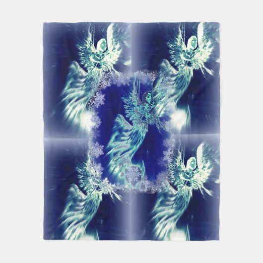 Blauwe engel deken, comfortabele versie II Fleece Deken (Voorkant)