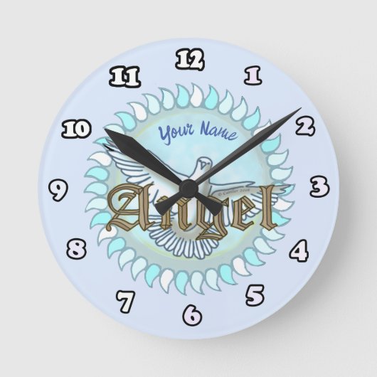 Blauwe Engel Duif Ronde Klok (Voorkant)