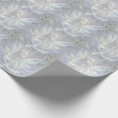 Blauwe engel en sterretjes omslagpapier cadeaupapier (Hoek)