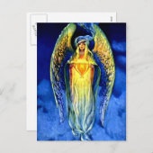 Blauwe engel in de kerstgeest feestdagenkaart (Voorkant / Achterkant)