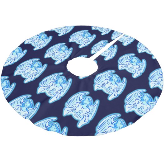 Blauwe engel kerstboomrok kerstboom rok (Gekanteld)