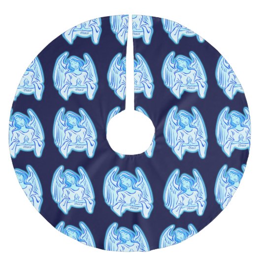 Blauwe engel kerstboomrok kerstboom rok (Voorkant)