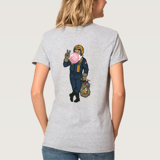 Blauwe Engel Kerstman  T-shirt (Achterkant)
