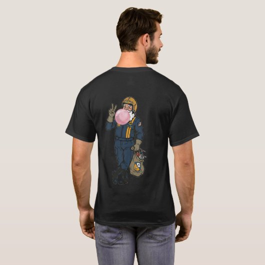 Blauwe Engel Kerstman T-shirt (Achterkant volledig)