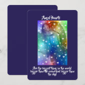 Blauwe engel met hart kaart (Voorkant / Achterkant)